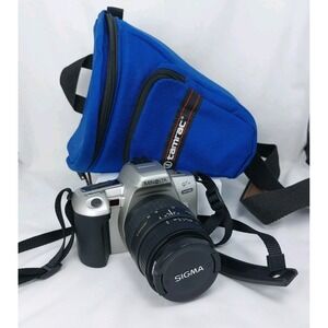 Minolta Maxxum QTsi 35mm Film Camera w/ Sigma Zoom  28-80mm Lens w/Case UNTESTED